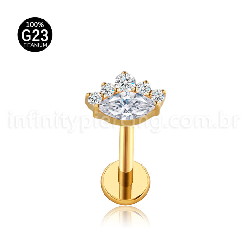 Piercing Labret Olho Titânio Zircônia