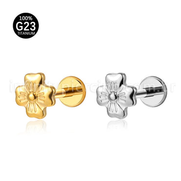 Piercing Labret Titânio Flor Com Detalhes