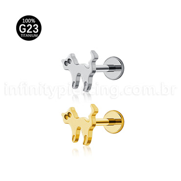 Piercing Labret Titânio Gato