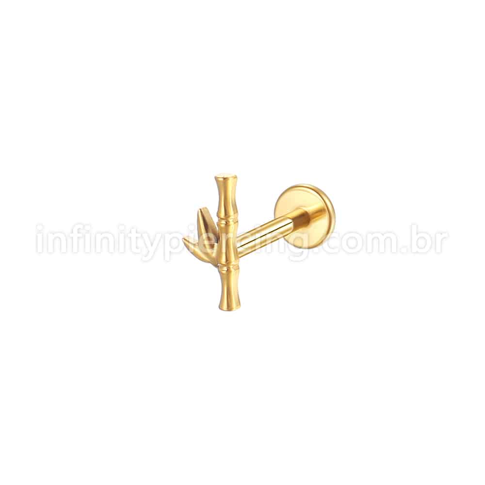 Piercing Labret Aço Cirúrgico Bambu