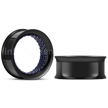 Alargador Aço Cirúrgico Pvd Black Com Zircônia Interna