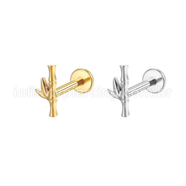 Piercing Labret Aço Cirúrgico Bambu