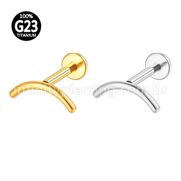 Piercing Labret Titânio Curvo Liso