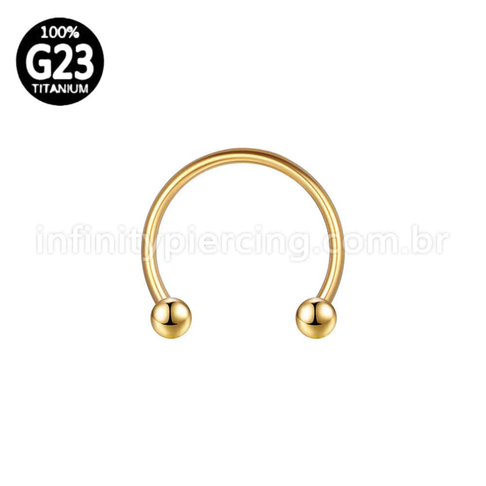 Piercing Ferradura Titânio Rosca Interna