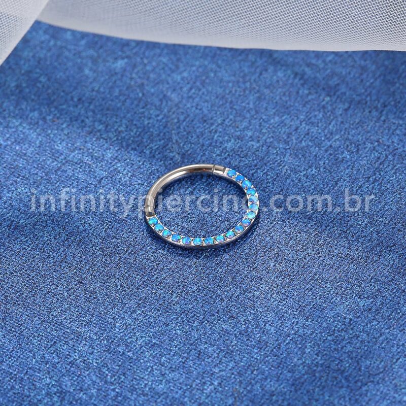 Piercing Argola Segmento Articulado Titânio Opala