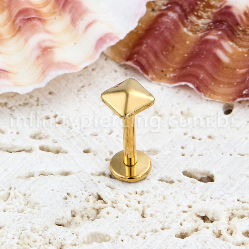 Piercing Labret Titânio Quadrado