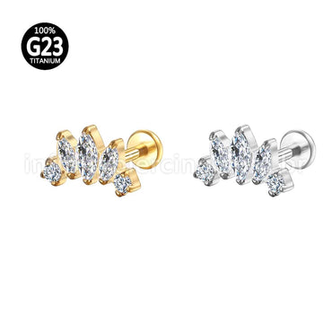 Piercing Labret Titânio 5 Zircônia