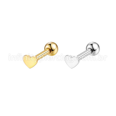 Piercing Minibarbell Aço Cirúrgico Coração