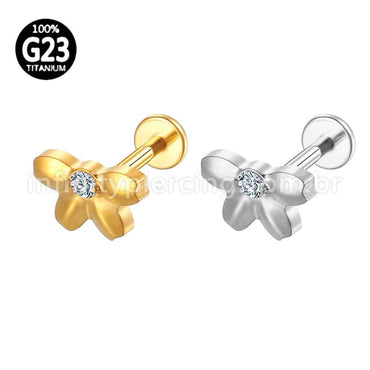 Piercing Labret Titânio Meia Flor