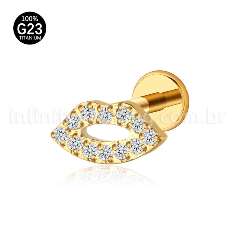 Piercing Labret Boca Titânio Zircônia
