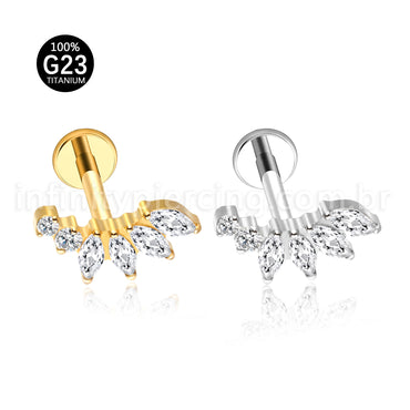 Piercing Labret Titânio Cluster Zircônia