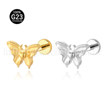 Piercing Labret Titânio Borboleta Detalhes