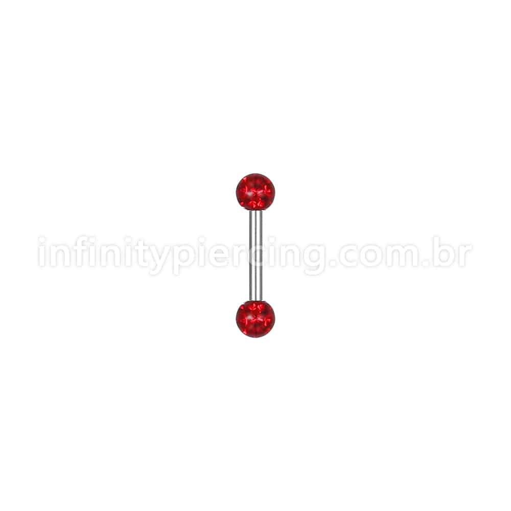 Piercing Barbell Titânio Cristais Swaroski