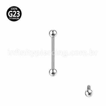 Piercing Barbell Titânio Rosca Interna