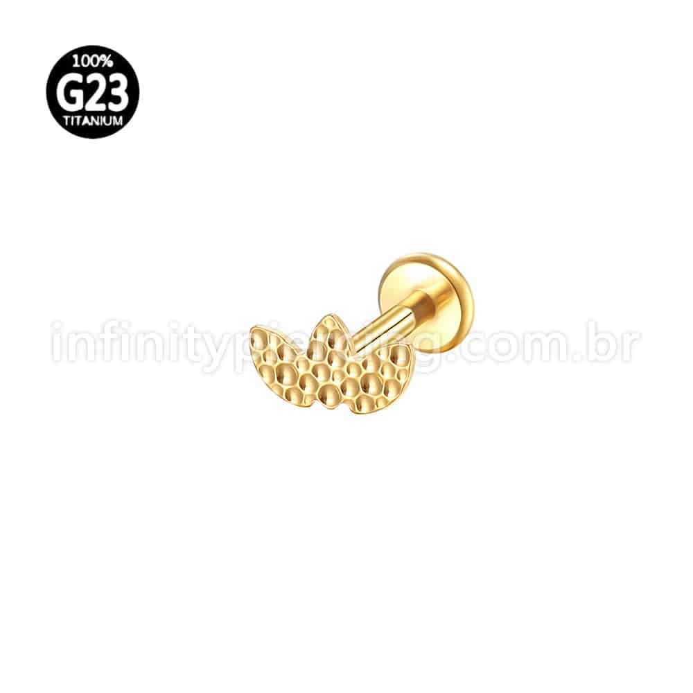 Piercing Labret Titânio Folhas Detalhadas