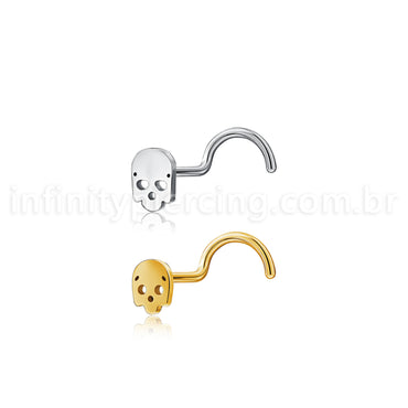 Piercing Nostril Aço Cirúrgico Caveira