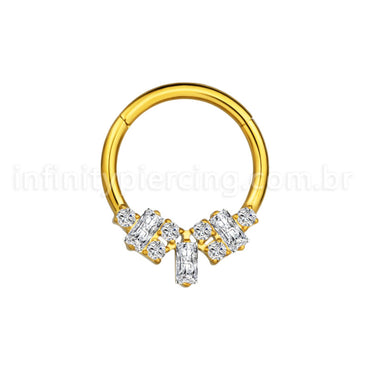 Piercing Argola Titânio Segmento Articulado Zircônias