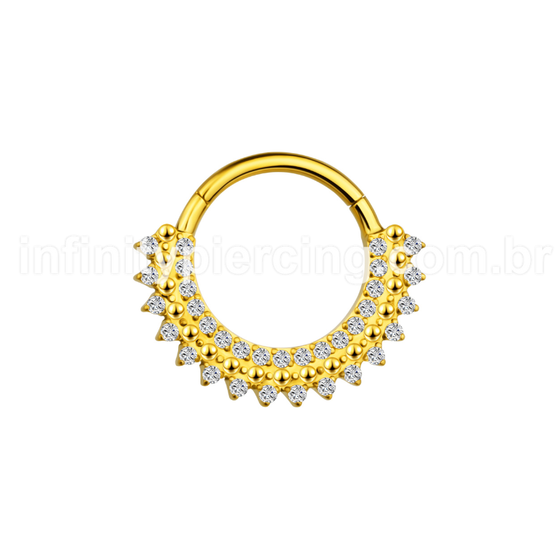 Piercing Argola Aço Cirúrgico Segmento Articulado Indiano Zircônia