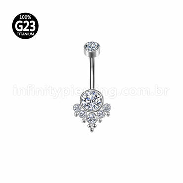 Piercing Banana Titânio Indiano Zircônia