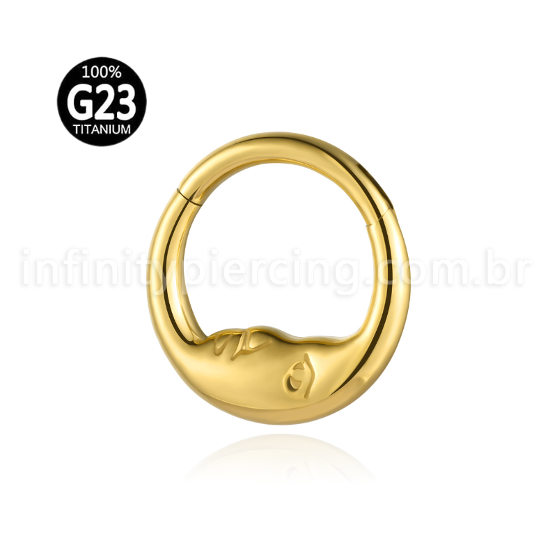 Piercing Argola Titânio Segmento Articulado Lua