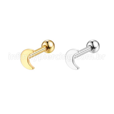 Piercing Barbell Aço Cirúrgico Lua