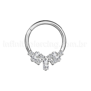 Piercing Argola Titânio Segmento Articulado Zircônias
