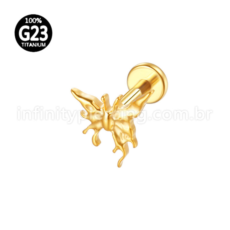 Piercing Labret Titânio Borboleta