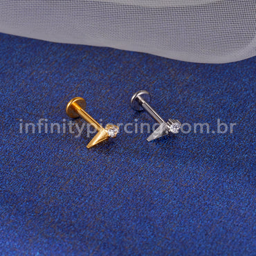 Piercing Labret Titânio Sorvete Zircônia