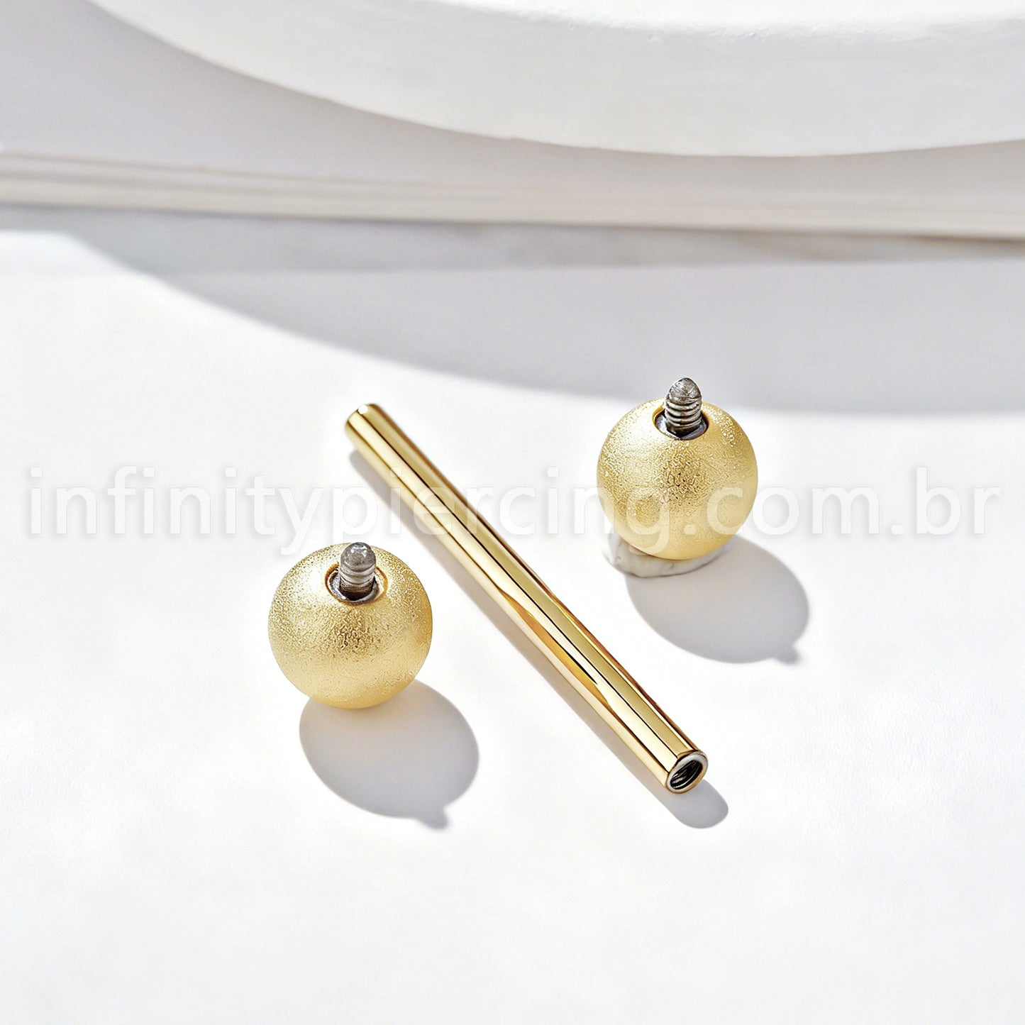 Piercing Barbell Titânio Com Bolinha Fosca