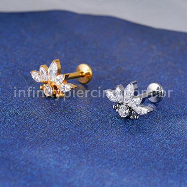 Piercing Labret Titânio Zircônia Cravejada