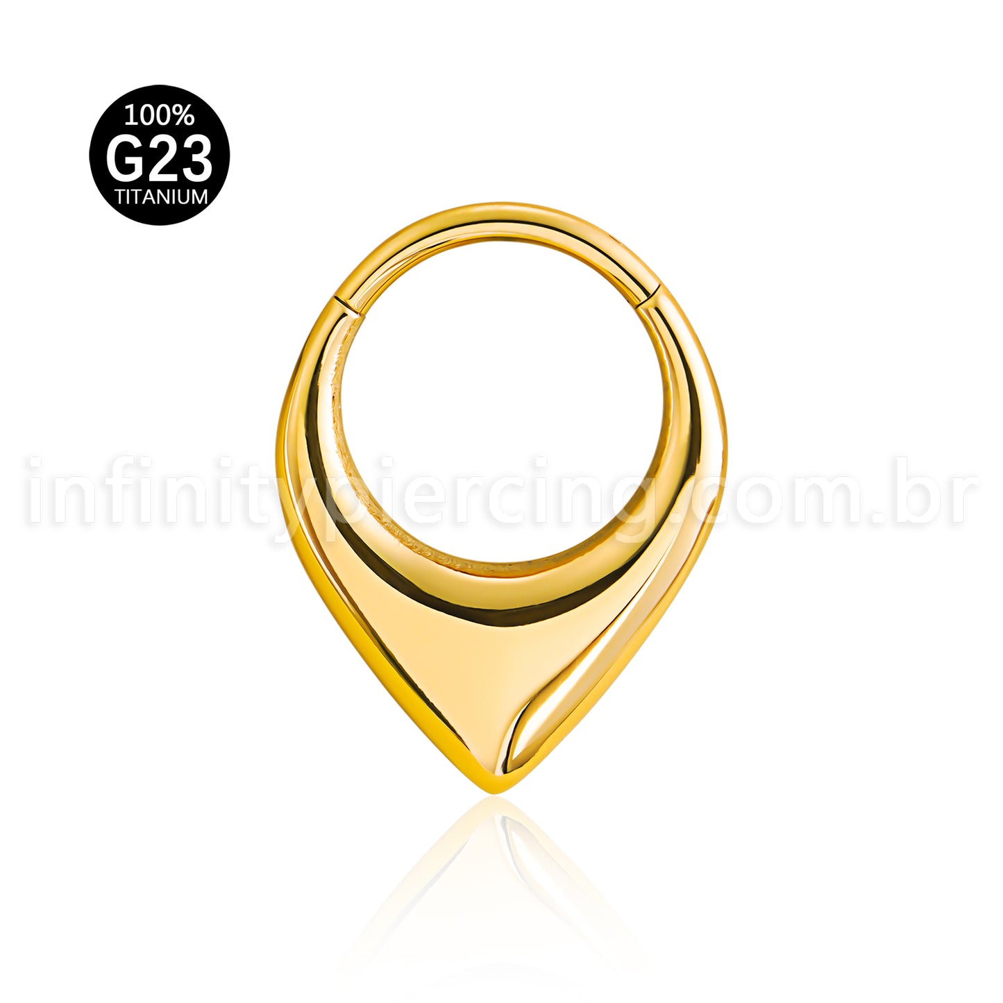Piercing Argola Gota Titânio Segmento Articulado