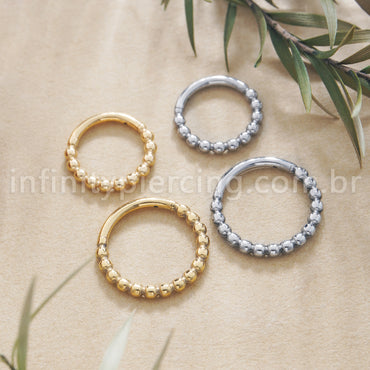 Piercing Argola Titânio Segmento Articulado Bolinhas