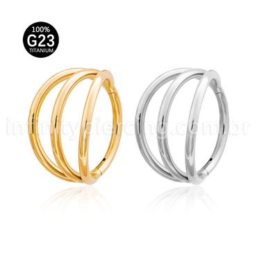 Piercing Argola Titânio Segmento Articulado 3 Fileiras