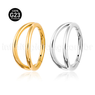 Piercing Argola Titânio Segmento Articulado 2 Fileira Liso