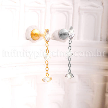 Piercing Labret Titânio Com Pingente