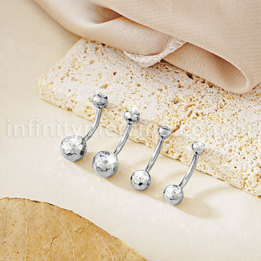 Piercing Banana Titânio Rosca Externa Lapidado 2 Pedras Zircônia