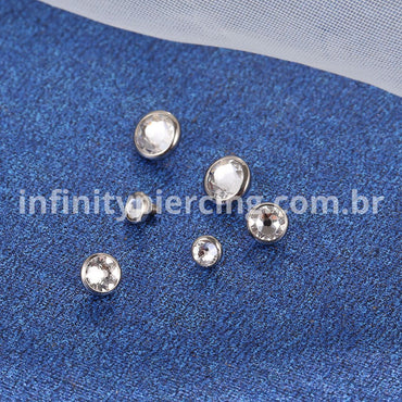 Piercing Topo Titânio Para Microdermal Swarovski