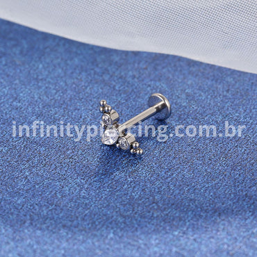 Piercing Labret Titânio Indiano Zircônia