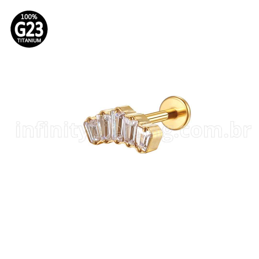 Piercing Labret Titânio Zircônias