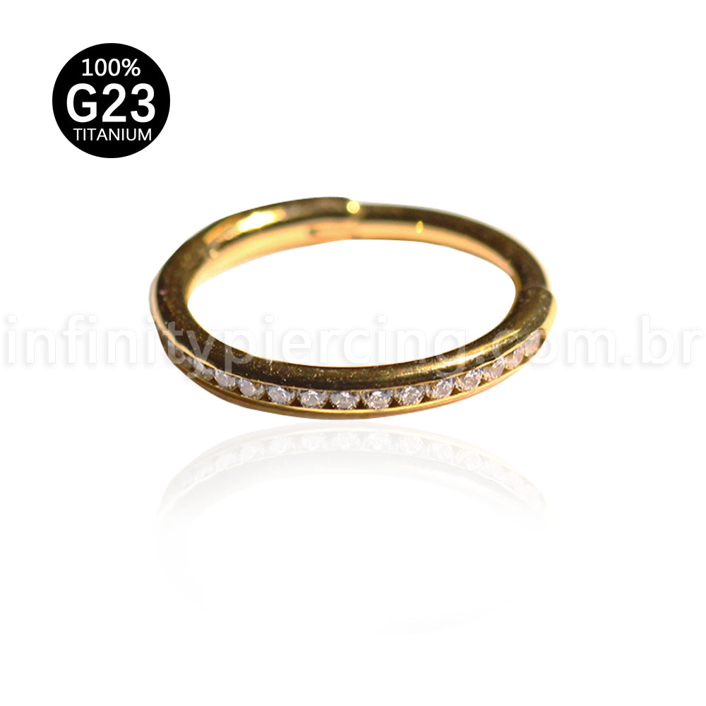Piercing Argola Titânio Com Zircônia Cravada Lateral