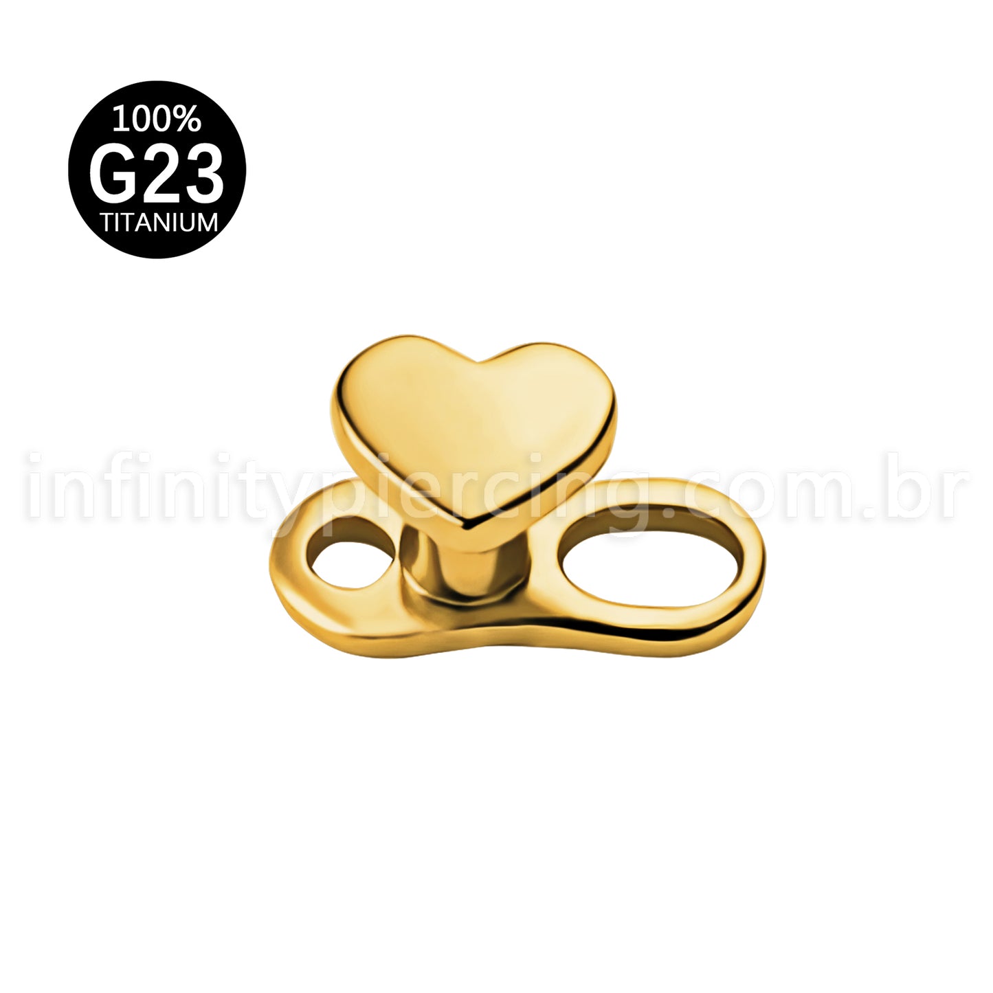 Piercing Microdermal Titânio Topo Coração