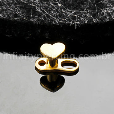 Piercing Microdermal Titânio Topo Coração