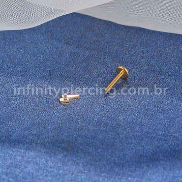 Piercing Labret Aço Cirúrgico Raio Zircônia