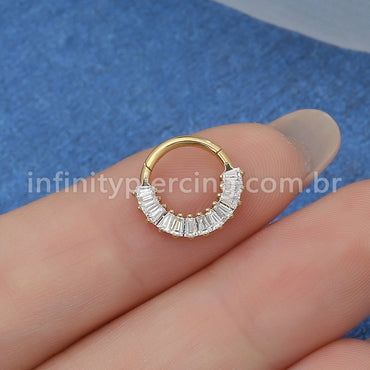 Piercing Argola Titânio Segmento Articulado Zircônia