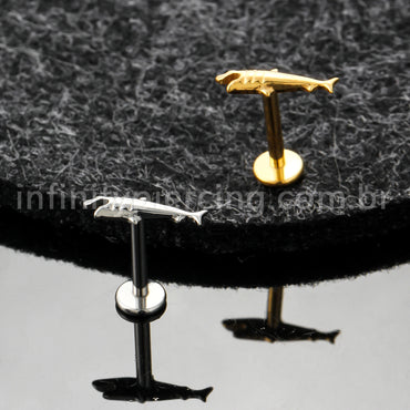 Piercing Labret Titânio Tubarão