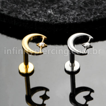 Piercing Labret Titânio Lua