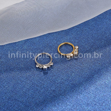 Piercing Argola Aço Cirúrgico Indiano Zircônia