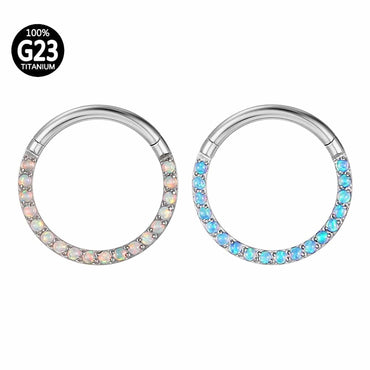 Piercing Argola Segmento Articulado Titânio Opala