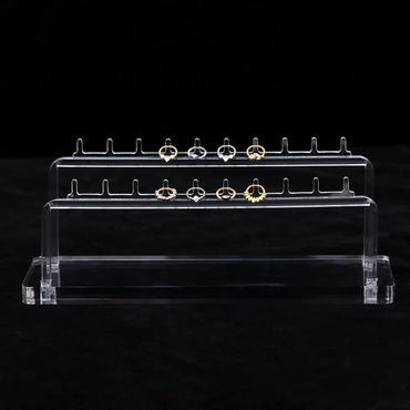 Expositor Acrílico Para Piercing Argola/Ferradura 2 Barras P/ 20 Pçs 20X6X7,5
