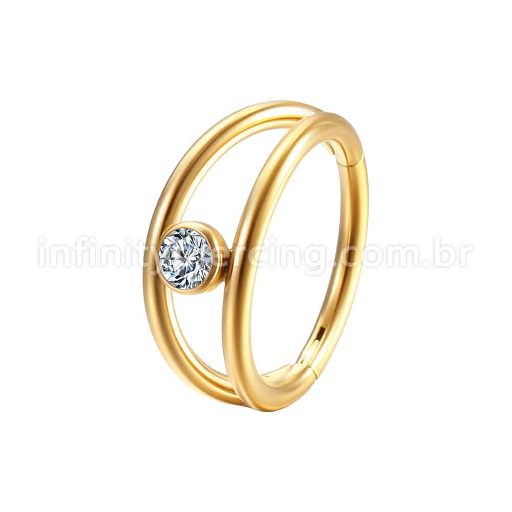 Piercing Argola Segmentada Aço Cirurgico Zircônia